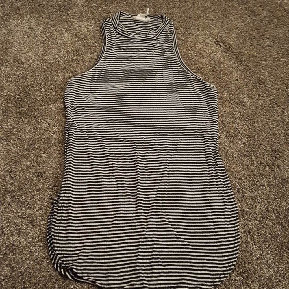 Black and white striped  top